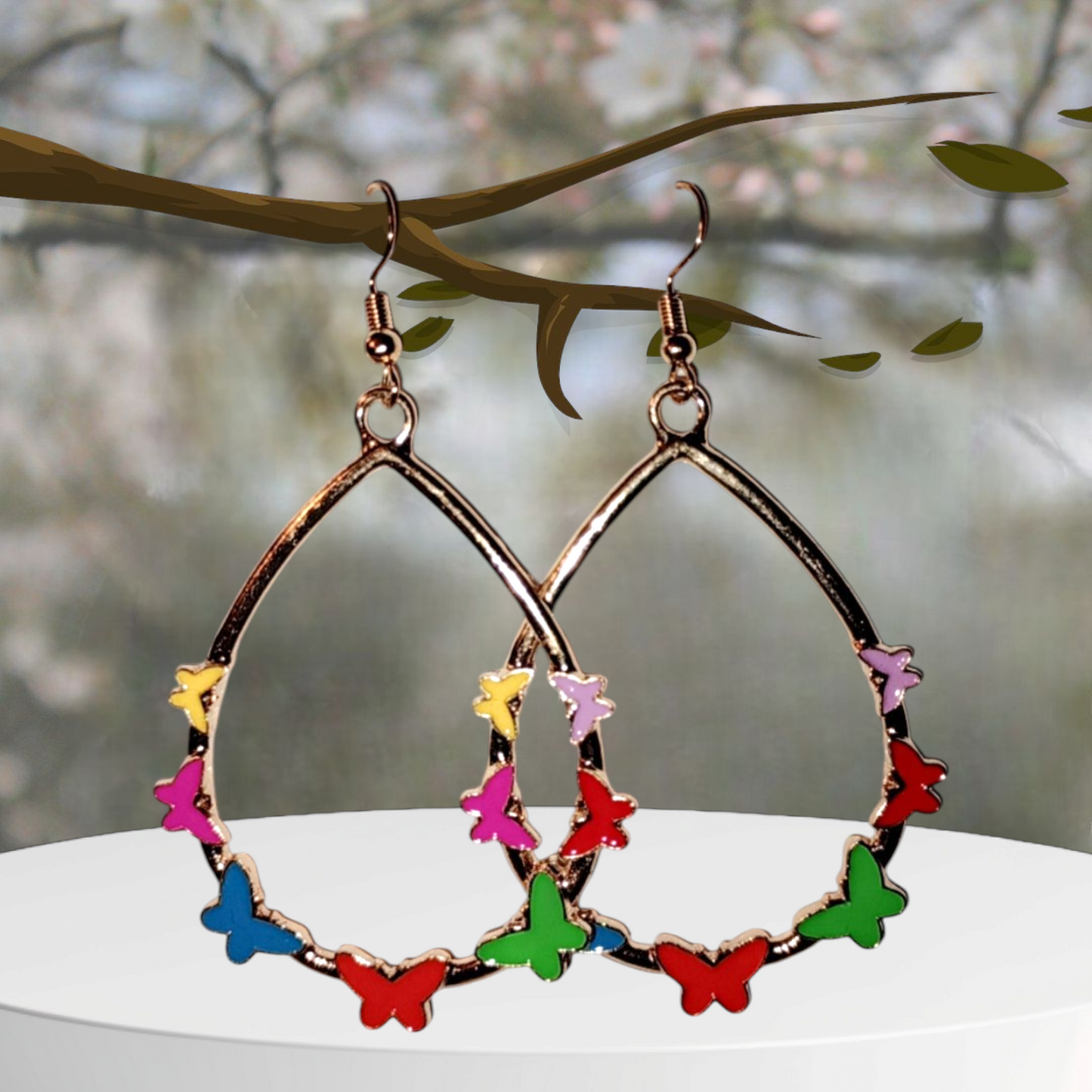 Multiple Colored Butterfly Earrings