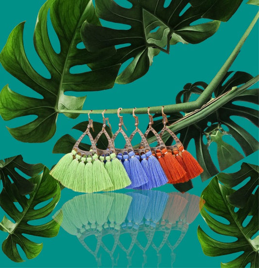 Fan Shaped Tassel Earrings