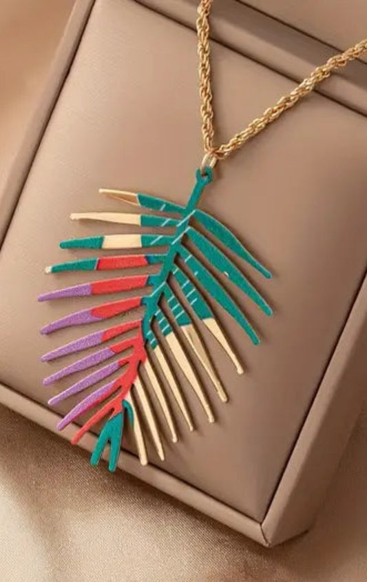 Colorful Leaf Necklace