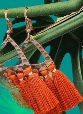 Fan Shaped Tassel Earrings