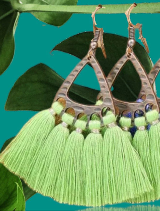 Fan Shaped Tassel Earrings