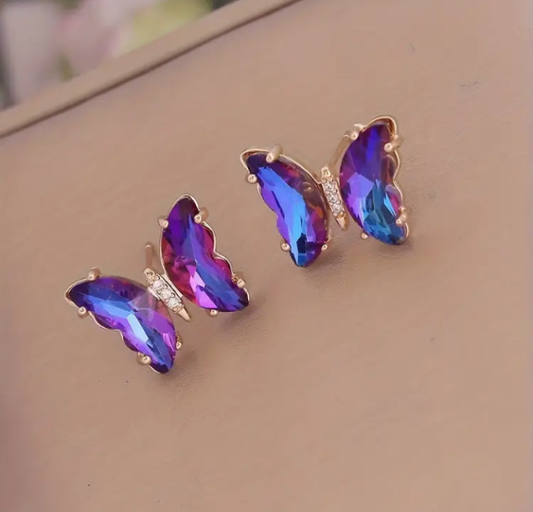 Dark Purple Butterfly Earring