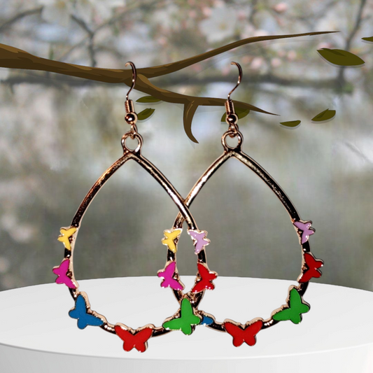Multiple Colored Butterfly Earrings